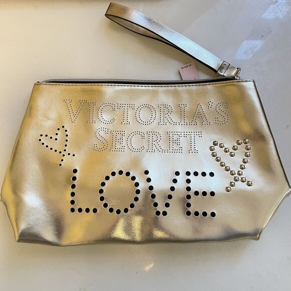NWT Victoria’s Secret LOVE Perforated Beauty Bag Travel Makeup - Picture 2 of 5